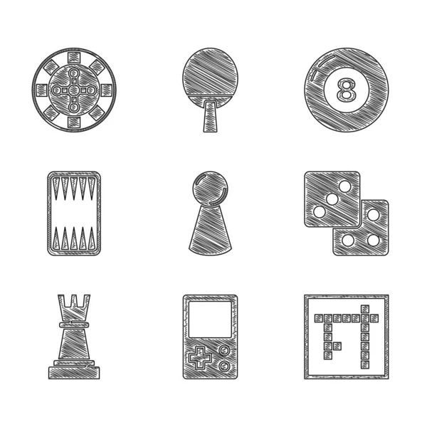 Ορισμός Chip Για Επιτραπέζιο Παιχνίδι Tetris Bingo Ζάρια Παιχνίδι Σκάκι — Διανυσματικό Αρχείο