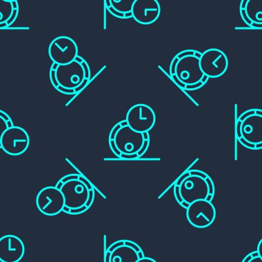 Şarap ikonu için yeşil çizgi ahşap fıçı mavi arka planda izole edilmiş kusursuz desen. Fıçıda yıllanmış şarap. Vektör