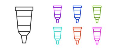 Beyaz arka planda izole edilmiş siyah renkli palet simgesi. Simgeleri renklendirin. Vektör