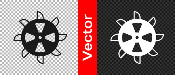 透明な背景に隔離されたブラックバケットホイール掘削機アイコン。ベクトル — ストックベクタ
