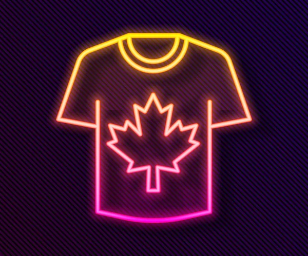 Gloeiende neon lijn Hockey jersey icoon geïsoleerd op zwarte achtergrond. Vector — Stockvector