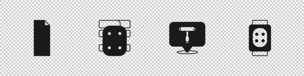 スケートボード、膝パッド、スケートボードTツールとアイコンにグリップテープを設定します。ベクトル — ストックベクタ