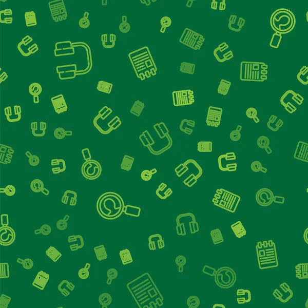 Hat kulaklıkları, arama görevlileri için büyüteç ve kusursuz dizüstü bilgisayarlar. Vektör