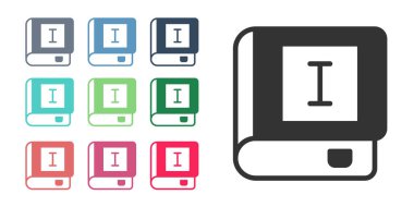 Siyah Kitap simgesi beyaz arkaplanda izole edildi. İlk cilt. Simgeleri renklendirin. Vektör