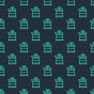 Yeşil çizgi Fransız basın ikonu mavi arka planda kusursuz desen izole etti. Vektör