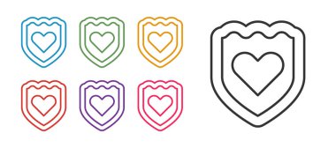 Bağışıklık sistemi simgesini beyaz arkaplanda izole et. Tıbbi kalkan. Simgeleri renklendirin. Vektör