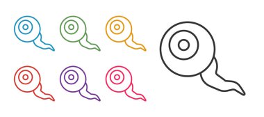 Çizgi Göz simgesi beyaz arkaplanda izole edildi. Mutlu Cadılar Bayramı Partisi. Simgeleri renklendirin. Vektör