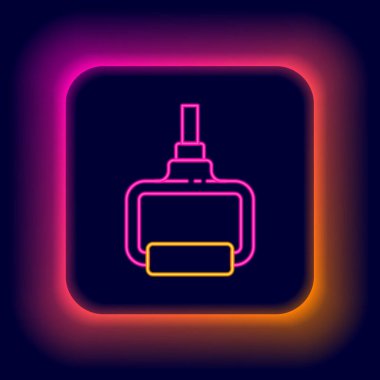 Parlayan neon hattı TPX döngü eğitim ekipmanları simgesi siyah arkaplanda izole edildi. Spor malzemeleri. Renkli taslak konsepti. Vektör