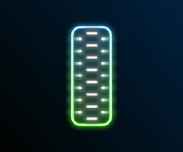 Gloeiende neon lijn Autoband wiel pictogram geïsoleerd op zwarte achtergrond. Kleurrijk concept. Vector — Stockvector