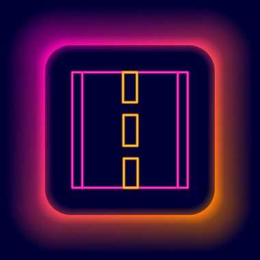 Parlayan neon çizgisi simgesi siyah arkaplanda izole edildi. Renkli taslak konsepti. Vektör