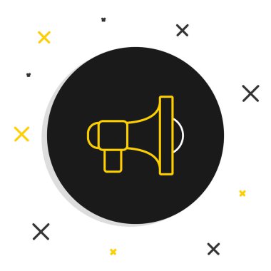 Beyaz arkaplanda Hat Megafonu simgesi izole edildi. Sözcü işareti. Renkli taslak konsepti. Vektör