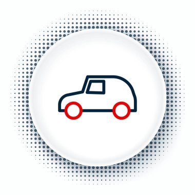 Çizgi oyuncağı araç simgesi beyaz arkaplanda izole edildi. Renkli taslak konsepti. Vektör