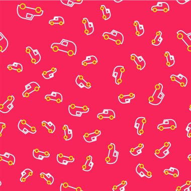 Çizgi oyuncağı simgesi kırmızı arkaplanda izole edilmiş. Vektör