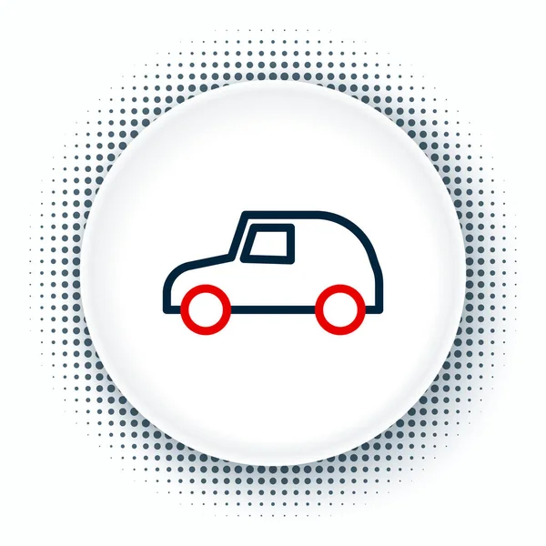 Çizgi oyuncağı araç simgesi beyaz arkaplanda izole edildi. Renkli taslak konsepti. Vektör