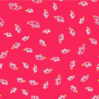 Satır Deneysel Fare simgesi kırmızı arkaplanda izole edilmiş. Vektör