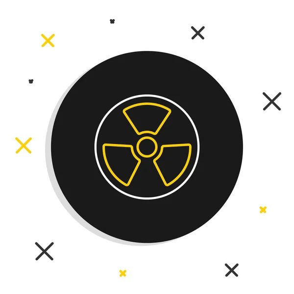 Linia Radioaktywna ikona izolowana na białym tle. Toksyczny symbol radioaktywny. Znak zagrożenia promieniowaniem. Kolorowy koncept. Wektor — Wektor stockowy
