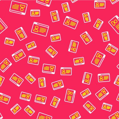 Çevrimiçi Sınıf simgesi kırmızı arkaplanda izole edilmiş. Çevrimiçi eğitim kavramı. Vektör