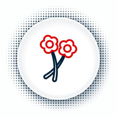 Çizgi Çiçeği simgesi beyaz arkaplanda izole edildi. Renkli taslak konsepti. Vektör