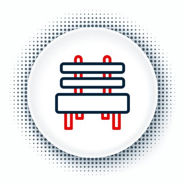 Çizgi Bench simgesi beyaz arkaplanda izole edildi. Renkli taslak konsepti. Vektör