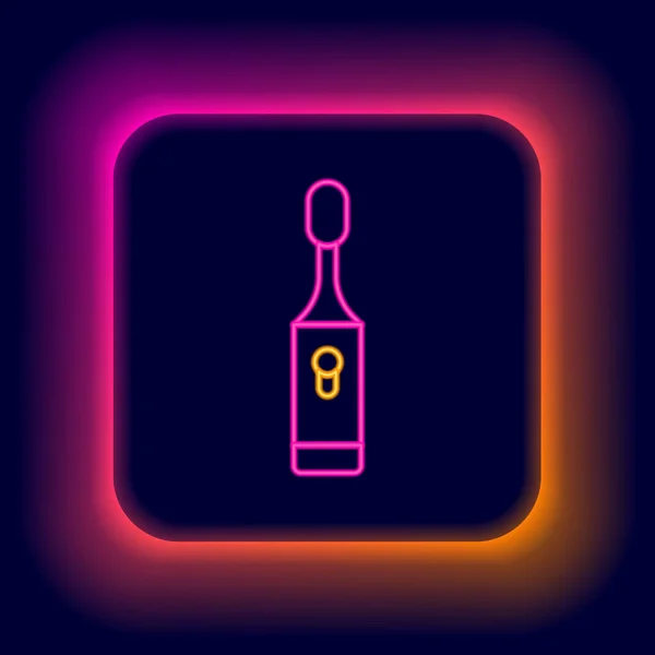 Linea neon luminosa Icona dello spazzolino elettrico isolata su sfondo nero. Concetto di contorno colorato. Vettore — Vettoriale Stock