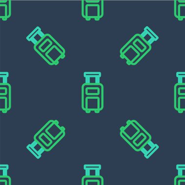 Seyahat simgesi için bavul mavi arkaplanda izole edilmiş pürüzsüz desen. Seyahat bagaj tabelası. Seyahat bagaj ikonu. Vektör.