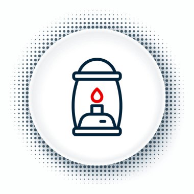 Kamp feneri simgesi beyaz arkaplanda izole edildi. Renkli taslak konsepti. Vektör.