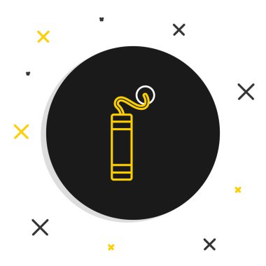 Beyaz arka planda izole edilmiş dinamit çubuğu ikonu. Saatli bomba - patlama tehlikesi kavramı. Renkli taslak konsepti. Vektör.