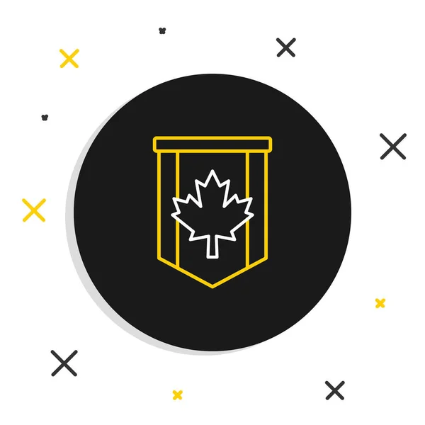 Linka Vlajka Kanady Ikona Izolované Bílém Pozadí Severní Amerika Vlajka — Stockový vektor