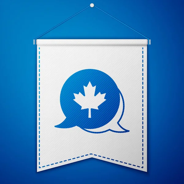 Blå Kanadensiska Lönn Blad Ikon Isolerad Blå Bakgrund Kanada Symbol — Stock vektor