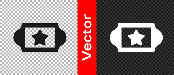 Schwarzes Kinokarten Symbol Auf Transparentem Hintergrund Vektor — Stockvektor