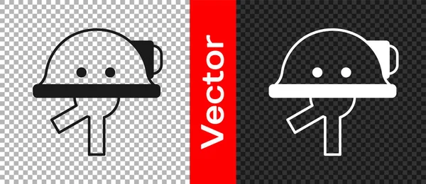 Black Miner Helm Symbol Isoliert Auf Transparentem Hintergrund Vektor — Stockvektor