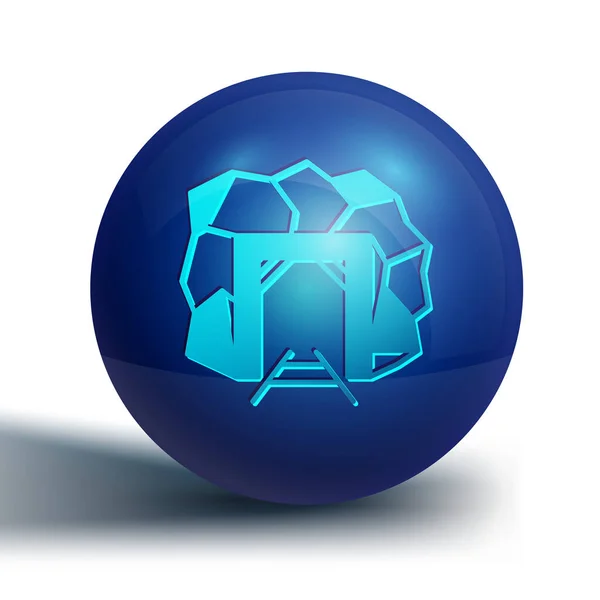 Modrý Důl Vstupní Ikona Izolované Bílém Pozadí Modrý Knoflík Vektor — Stockový vektor