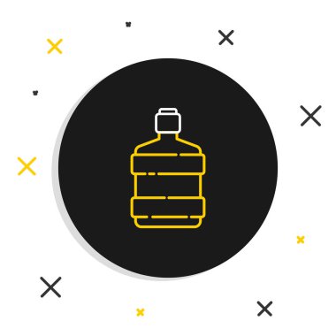 Beyaz arka planda temiz su ikonu olan büyük şişe hattı. Soğutucu için plastik kap. Renkli taslak konsepti. Vektör