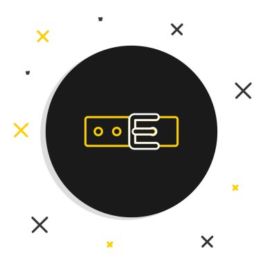 Beyaz arkaplanda isim etiketi simgesi olan satır yakası. Evcil hayvanlar için basit malzemeler. Kedi köpek bakımı. Evcil hayvan zincirleri. Renkli taslak konsepti. Vektör