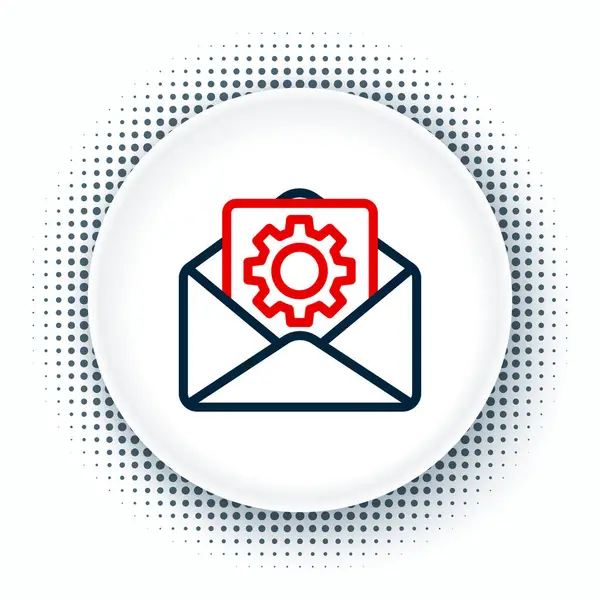 Line Envelope Setting Icon isoliert auf weißem Hintergrund. Buntes Rahmenkonzept. Vektor — Stockvektor