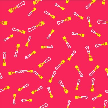 Çizgi Çatalı simgesi, kırmızı arkaplanda kusursuz desen izole etti. Çatal bıçak sembolü. Vektör