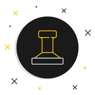 Çizgi damga simgesi beyaz arkaplanda izole edildi. Renkli taslak konsepti. Vektör