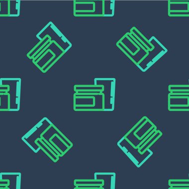 Çizgili Bebek maması ikonu mavi arka planda izole edilmiş kusursuz desen. Vektör