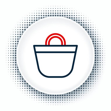 Line Beach çanta ikonu beyaz arkaplanda izole edildi. Renkli taslak konsepti. Vektör