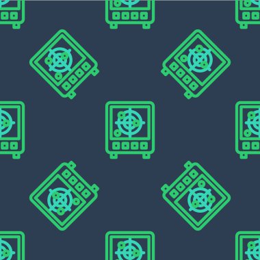 Mavi arkaplanda izole edilmiş ikon arayışında hedefleri olan Radar hattı. Arama sistemi. Donanma sonarı. Vektör