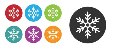 Siyah Kar Tanesi simgesi beyaz arkaplanda izole edildi. Mutlu Noeller ve mutlu yıllar. Simgeleri renklendirin. Vektör