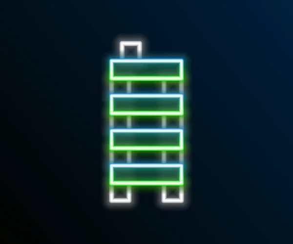 Leuchtende Neon Line Mahjong Stücke Ikone isoliert auf schwarzem Hintergrund. Chinesische Mahjong Red Dragon Spiel Emoji. Buntes Rahmenkonzept. Vektor — Stockvektor