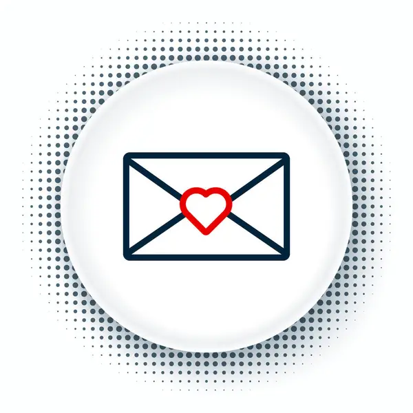 Line Envelop met Valentine hart pictogram geïsoleerd op witte achtergrond. Boodschap liefde. Brief liefde en romantiek. Kleurrijk concept. Vector — Stockvector