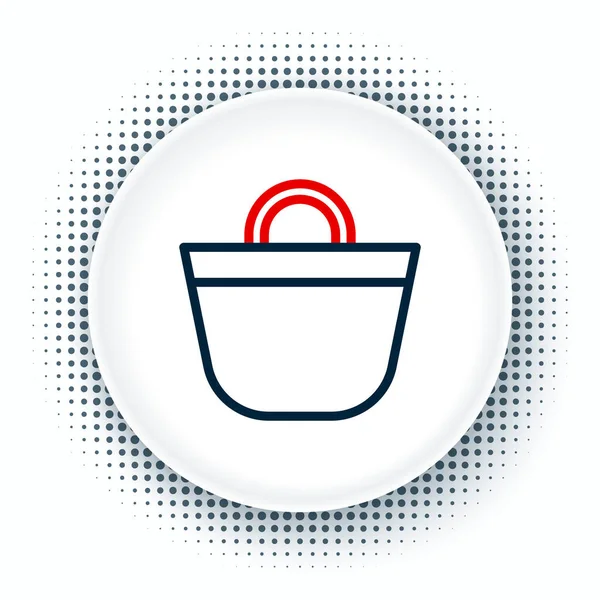 Line Beach çanta ikonu beyaz arkaplanda izole edildi. Renkli taslak konsepti. Vektör