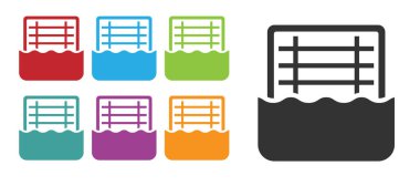 Siyah Su Polosu ikonu beyaz arkaplanda izole edilmiş. Simgeleri renklendirin. Vektör