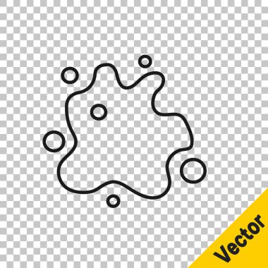 Şeffaf arkaplanda siyah çizgi boyası ikonu izole edildi. Vektör