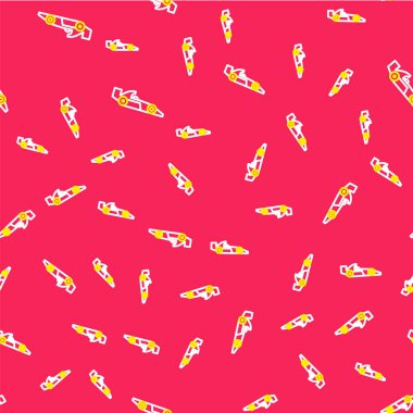 Hat Formula 1 yarış arabası ikonu kırmızı arka planda izole edilmiş. Vektör