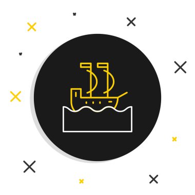 Yelkenli ya da yelkenli ikonu beyaz arka planda izole edildi. Yelkenli deniz seyahati. Renkli taslak konsepti. Vektör