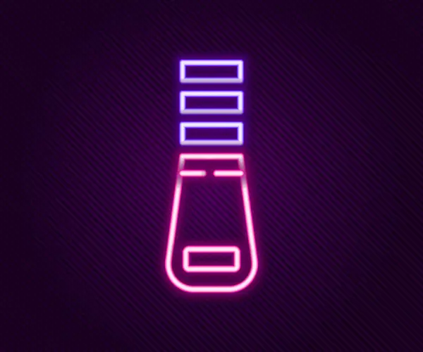 Gloeiende Neon Lijn Zipper Pictogram Geïsoleerd Zwarte Achtergrond Kleurrijk Concept — Stockvector