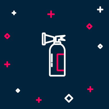 Hat Yangın söndürme ikonu mavi arka planda izole edildi. Renkli taslak konsepti. Vektör